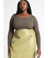 ფოტო #2 პროდუქტის Plus Size Scoop Neck Knitted Long Sleeve