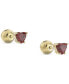 Gold-Tone Crystal Heart Stud Earrings
