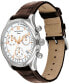 ფოტო #2 პროდუქტის Men's Heritage Brown Genuine Leather Strap Watch, 43mm
