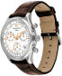 Men's Heritage Brown Genuine Leather Strap Watch, 43mm