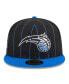 Фото #4 товара Men's Black/Blue Orlando Magic Pinstripe Two-Tone 59Fifty Fitted Hat