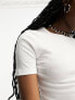 Weekday Mini rib crop top in white