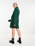 Фото #7 товара Pieces roll neck mini jumper dress in dark green