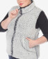 Фото #4 товара Plus Size Women's Zip Up Sherpa Vest Jacket