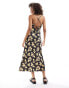 Miss Selfridge lemon print strappy back maxi dress