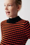 Ribbed knit striped sweater