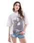 ASOS DESIGN oversized t-shirt with Mona Lisa licence graphic in ice marl Серый, M - EU 40-42 - фото #1