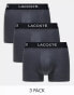 Фото #1 товара Lacoste 3 pack trunks in dark grey