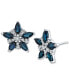 ფოტო #1 პროდუქტის Sapphire (1-1/3 ct. t.w.) & Diamond (1/5 ct. t.w.) Flower Stud Earrings in 14k White Gold