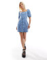 Noisy May denim midi dress in mid wash