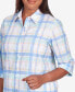 Фото #5 товара Petite Classic Pastels Cool Plaid Button Down Top