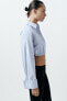 Cropped gabardine shirt