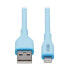 Фото #2 товара Tripp M100AB-006-S-LB Safe-IT USB-A to Lightning Sync/Charge Antibacterial Cable (M/M) - Ultra Flexible - MFi Certified - Light Blue - 6 ft. (1.83 m) - 1.83 m - Lightning - USB A - Male - Male - Blue
