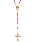 Symbols of Faith 14K Gold-Dipped Red Bead and Red Enamel Rosary
