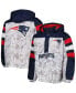 Фото #1 товара Куртка с капюшоном Starter мужская белая, синяя New England Patriots Thursday Night Gridiron Raglan Half-Zip