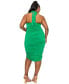 Фото #3 товара Plus Size Izzy Side Ruched Halter Neck Dress