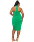 ფოტო #3 პროდუქტის Plus Size Izzy Side Ruched Halter Neck Dress