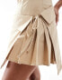 Фото #3 товара Extro & Vert Petite strappy tie skirt mini dress in stone