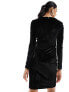 Фото #10 товара Pimkie velvet plunge mini dress in black