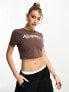 Фото #1 товара Threadbare printed baby tee in chocolate brown