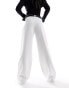 Stradivarius tailored trouser with belt in white