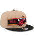 Men's Tan/Black Miami Heat 2024 NBA Draft 9FIFTY Snapback Hat Черный, Один размер - фото #3