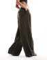Фото #8 товара NA-KD x Claire Rose pleat detail trousers in brown
