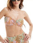 Vero Moda mix and match bandeau bikini top in pastel snake print IRISH CREAM SINE, S - EU 36 - фото #1