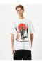 4sam10019hk 000 Beyaz Erkek Pamuk Jersey Kısa Kollu T-shirt