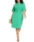 Фото #1 товара Plus Size Cross Front Flutter Sleeve Dress