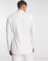 Фото #2 товара ASOS DESIGN skinny white on white tuxedo suit jacket with shawl collar