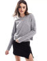 Weekday Ayla knitted jumper in grey marl