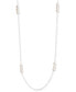 ფოტო #1 პროდუქტის Sterling Silver Genuine Freshwater Pearl 42" Station Necklace