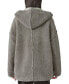 Фото #2 товара Reversible Hi-Pile Hooded Sherpa Cardigan Sweater