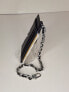 MICHAEL Michael Kors Small Pebbled Leather Chain Card Case Black Silver