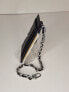 MICHAEL Michael Kors Small Pebbled Leather Chain Card Case Black Silver - фото #3