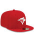 Фото #4 товара Men's Red Toronto Blue Jays Logo White 59FIFTY Fitted Hat