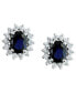 Фото #1 товара EFFY® Sapphire (2-7/8 ct. t.w.) & Diamond (5/8 ct. t.w.) Halo Stud Earrrings in 14k Gold (Also available in Emerald and White Gold)