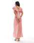 Фото #3 товара Never Fully Dressed Petite Tilda gold fleck ruffle maxi dress in pink