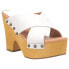 Dingo Driftwood Studded Platform Womens White Casual Sandals DI849-100