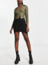 Фото #5 товара Urban Revivo co-ord thong detail mini skirt in black