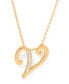 Фото #4 товара Diamond Accent Initial Pendant Necklace 18" in Gold Plate or Rose Gold Plate