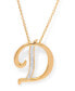 Фото #5 товара Diamond Accent Initial Pendant Necklace 18" in Gold Plate or Rose Gold Plate