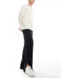 ASOS DESIGN smart high waisted straight leg trousers in black with side splits