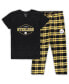 ფოტო #4 პროდუქტის Women's Black, Gold Pittsburgh Steelers Plus Size Badge T-shirt and Pants Sleep Set