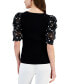 Фото #2 товара Women's Polka-Dot-Sleeve Knit Top