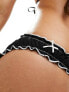 Фото #3 товара The Frolic lettuce contrast edge bow detail bikini bottom in black