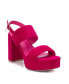 ფოტო #1 პროდუქტის Women's Heeled Suede Sandals With Platform By Pink