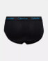 Calvin Klein cotton stretch briefs 3 pack in black with coloured logo