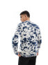 ASOS DESIGN knitted fluffy jumper in navy tie dye pattern